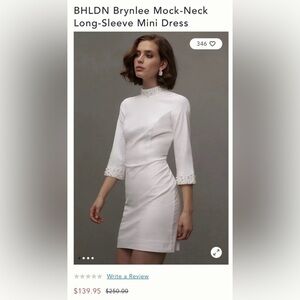 New BHLDN Brynlee Mock-Neck Dress Sz Medium